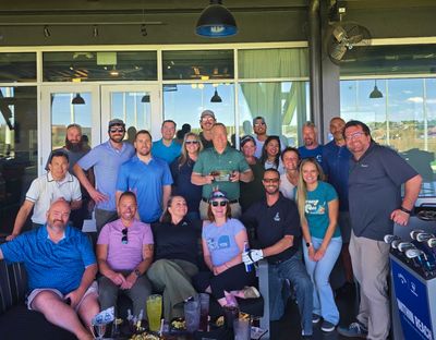 Members of SideQuest events and other small businesses all gathered at Top Golf in Centennial, CO as part of a fun networking event