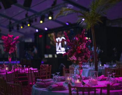 Night time gala event hosted by SideQuest Events in Denver, CO